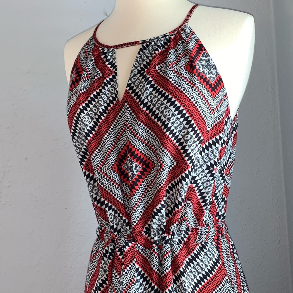 Aztec Print Hi-Lo Maxi Dress